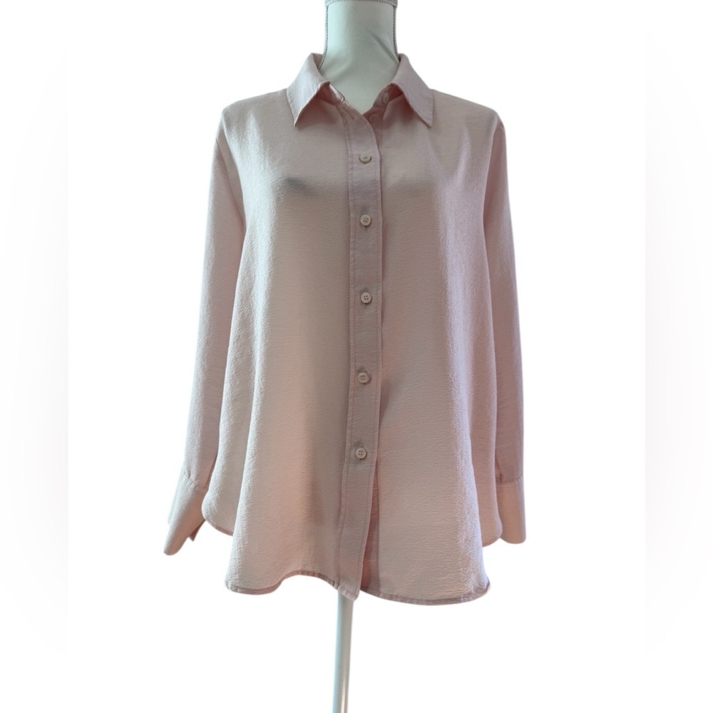 H & M Women's Light Pink Button-Up Blouse